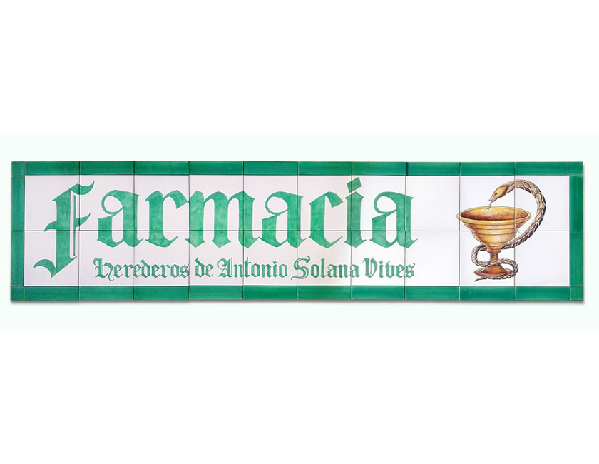 Letrero para farmacia pintado a mano, 210 x 50 cm