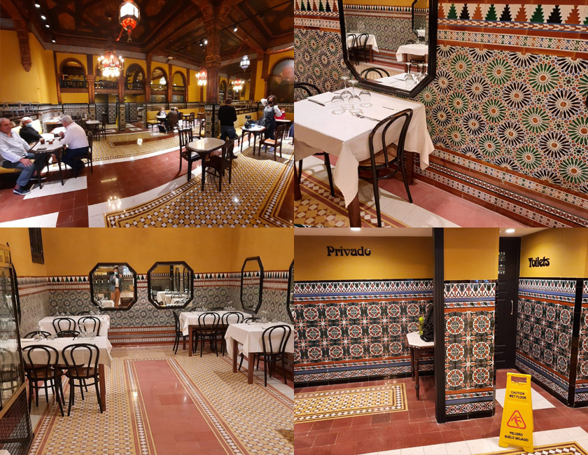 Restauración de azulejos del Bar Iruña, en Bilbao